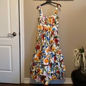 Dolce & Gabbana bamboo print bustier style dress